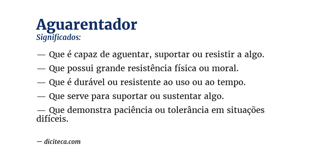 Significado de aguarentador