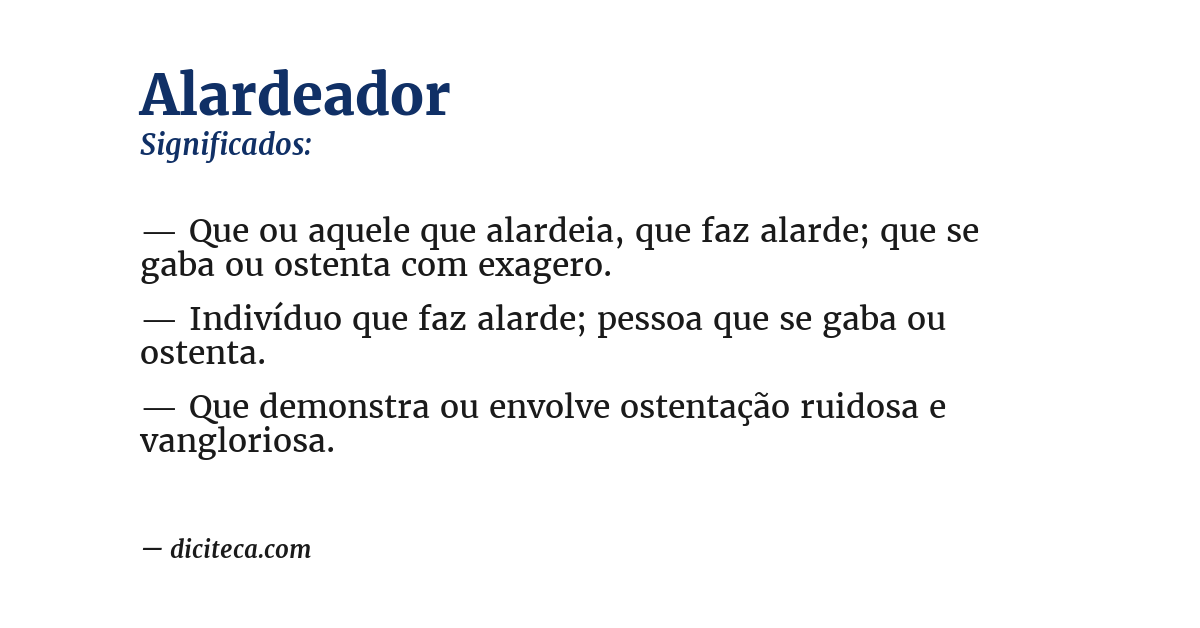 Significado de alardeador