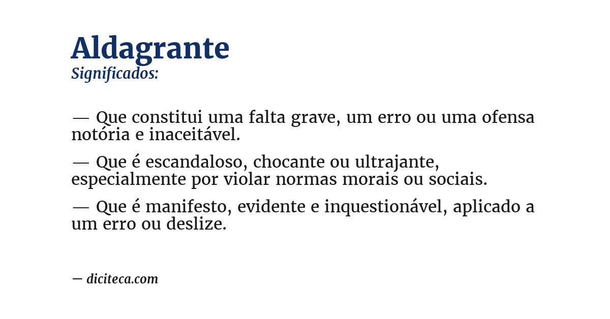 Significado de aldagrante