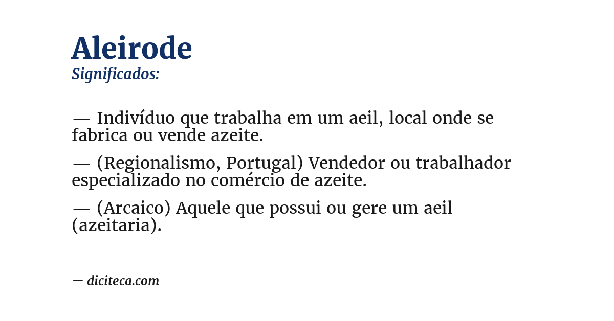 Significado de aleirode
