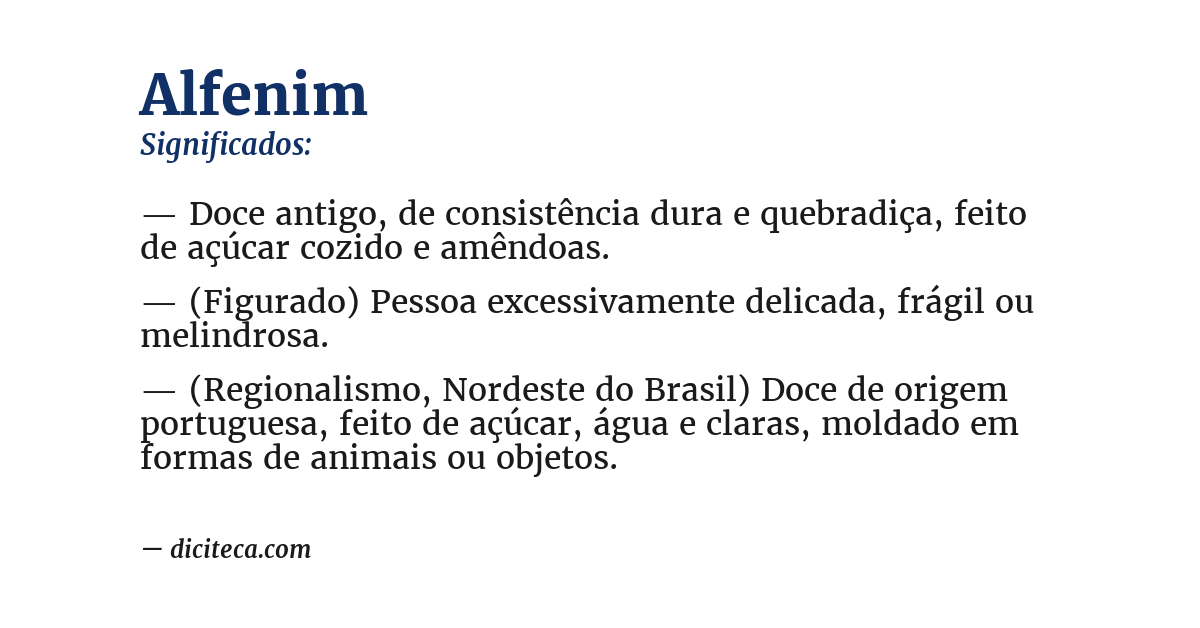 Significado de alfenim