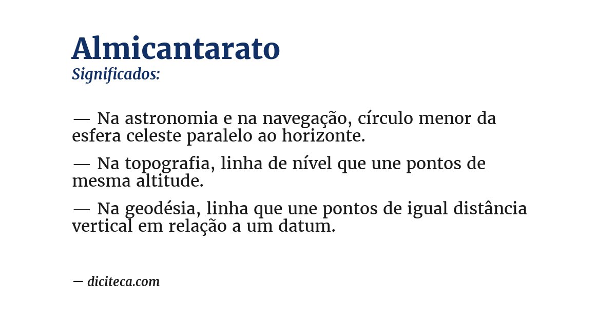 Significado de almicantarato