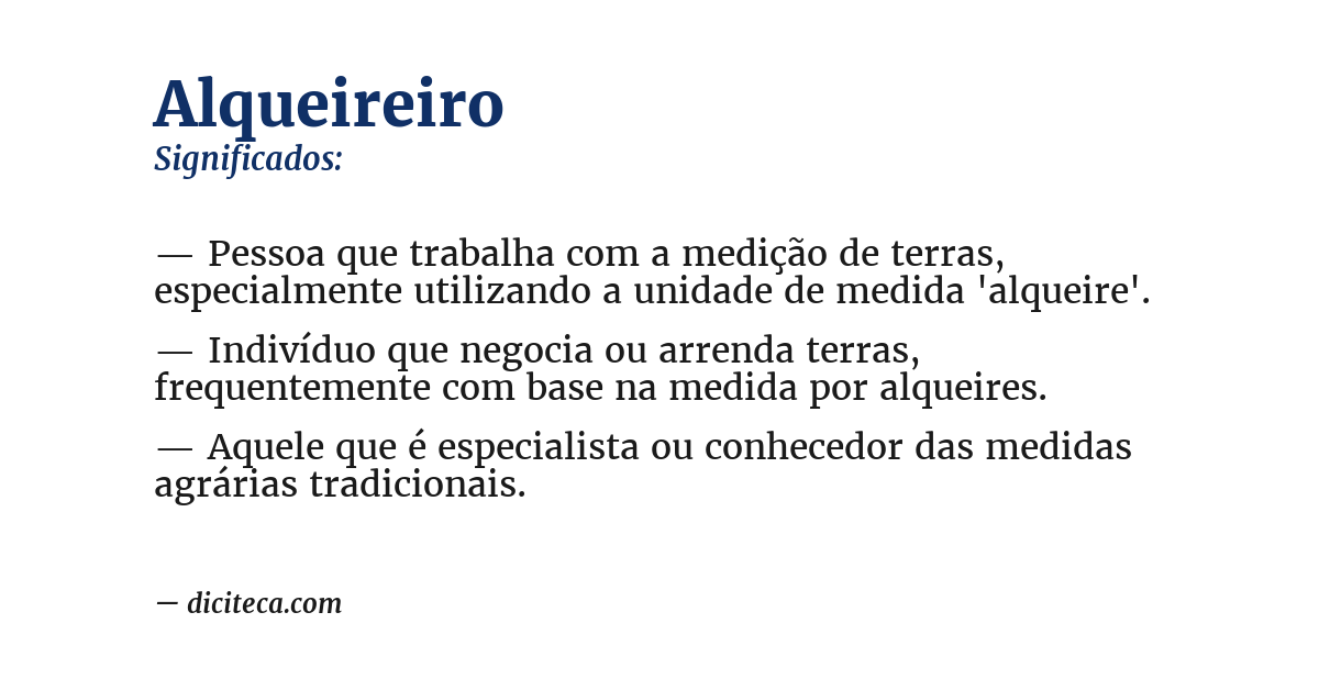 Significado de alqueireiro