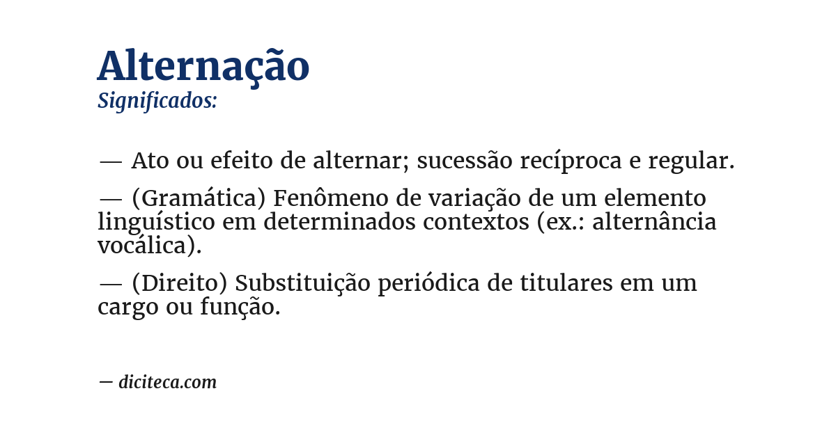 Significado de alternação