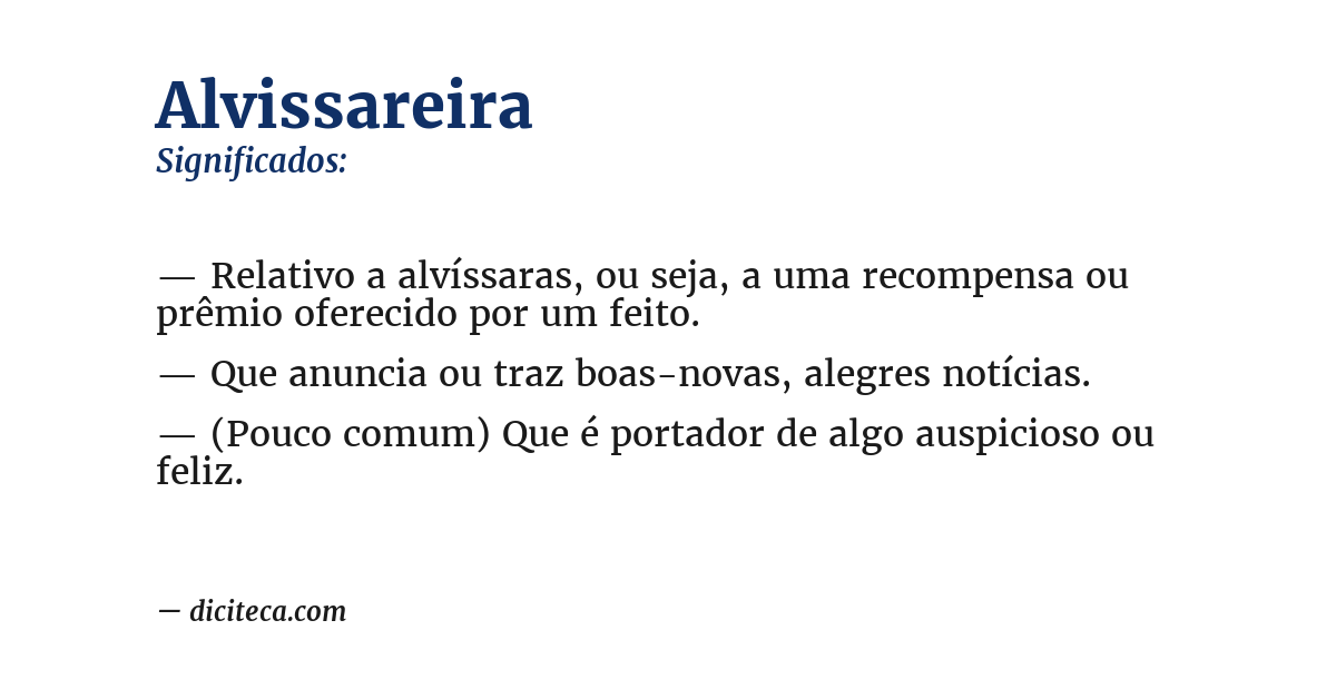 Significado de alvissareira