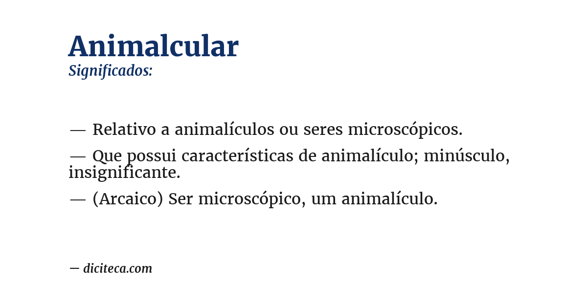 Significado de animalcular