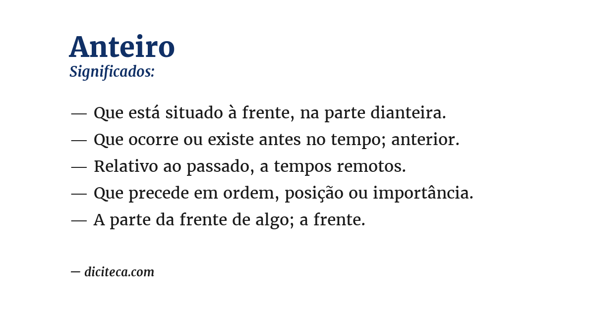 Significado de anteiro