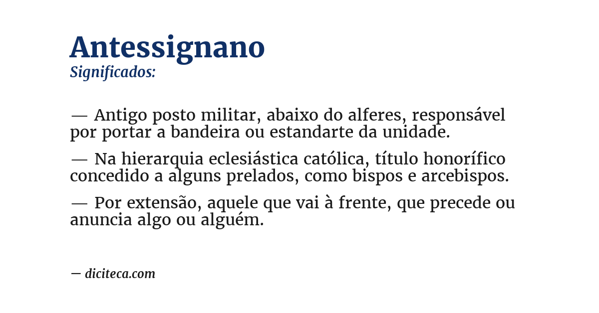 Significado de antessignano