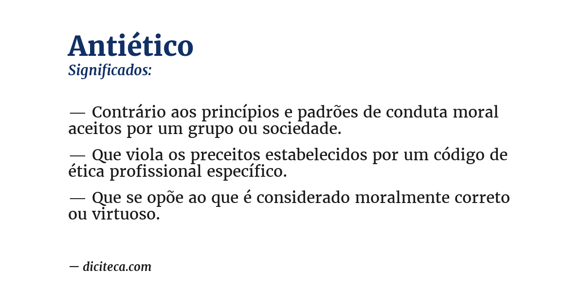 Significado de antiético