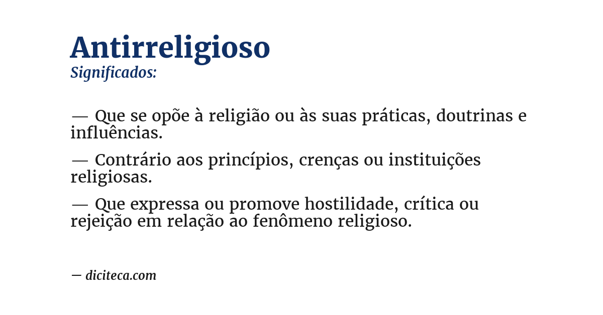 Significado de antirreligioso