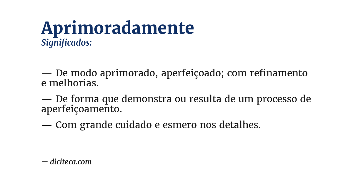 Significado de aprimoradamente