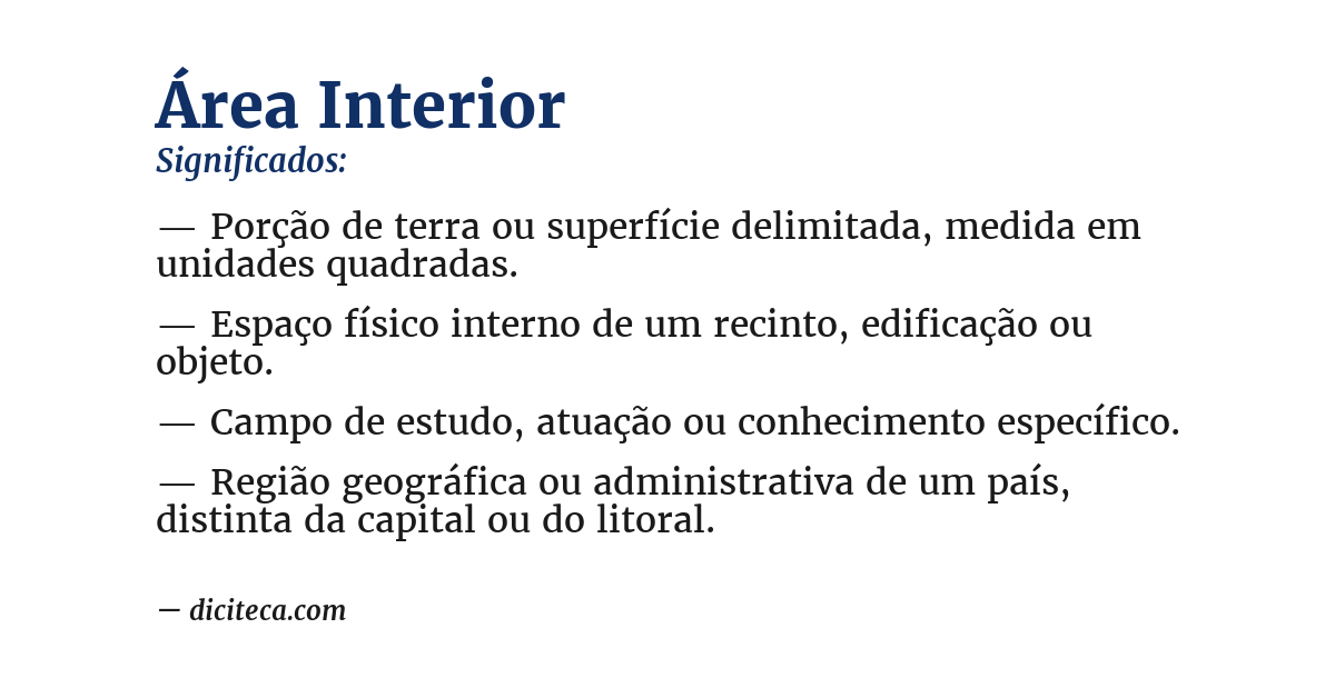 Significado de área interior