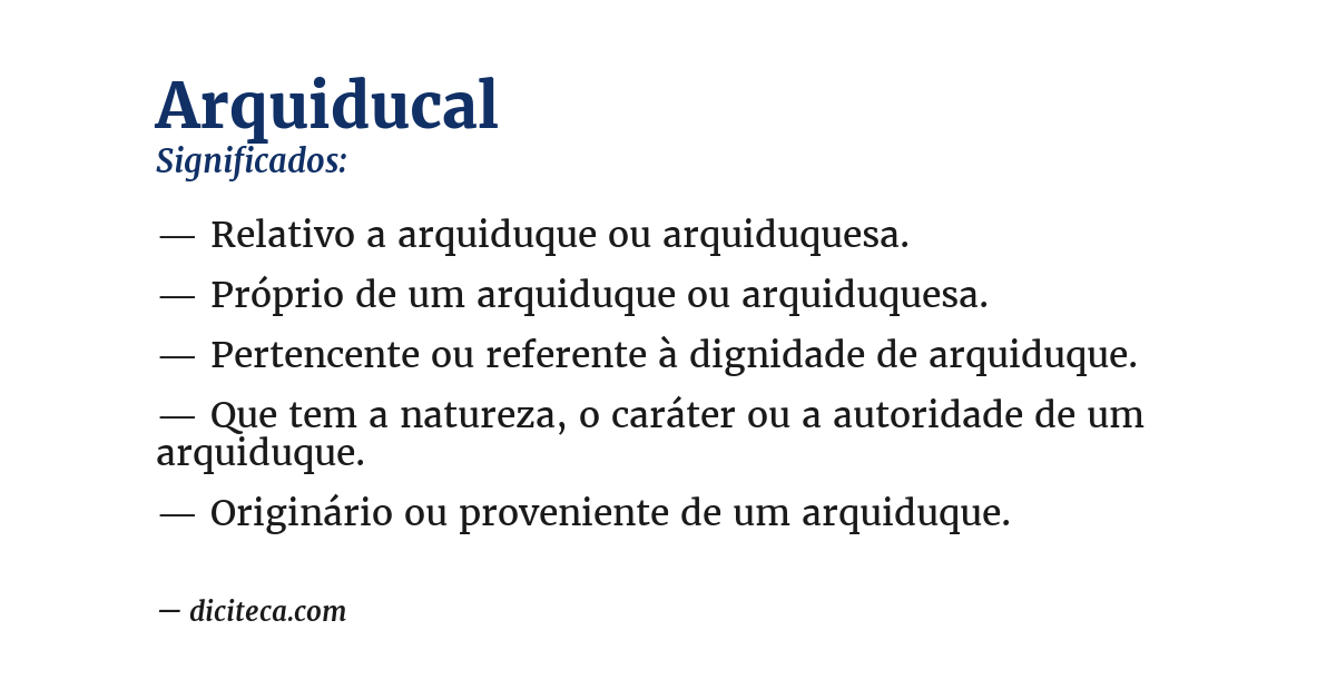 Significado de arquiducal