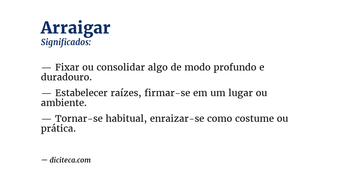 Significado de arraigar