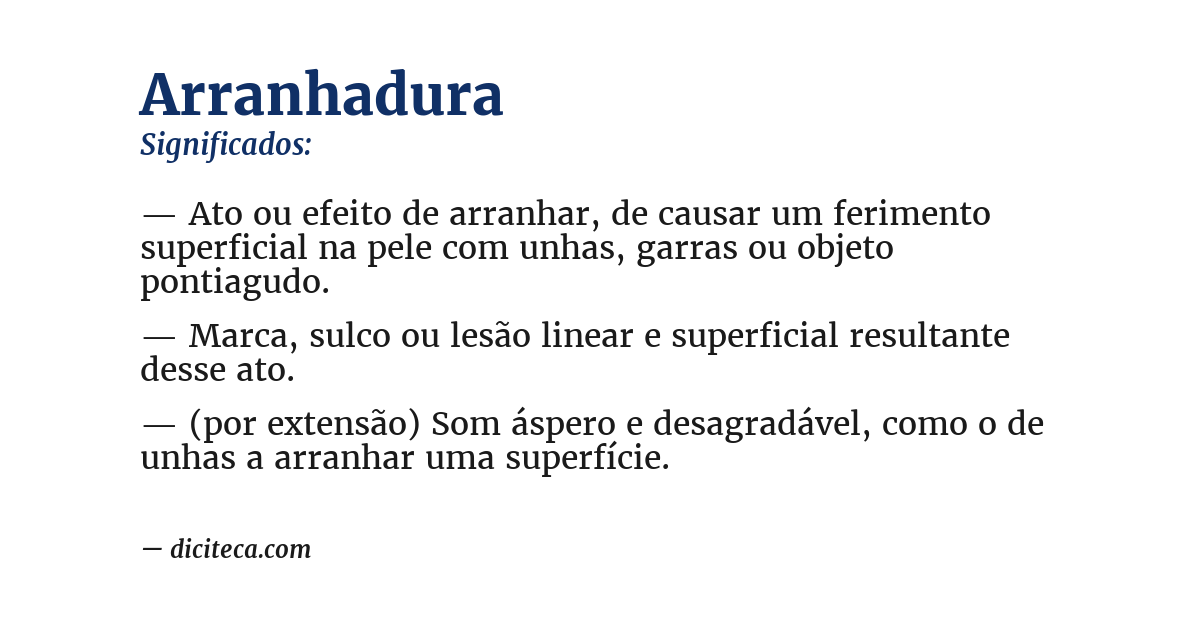 Significado de arranhadura