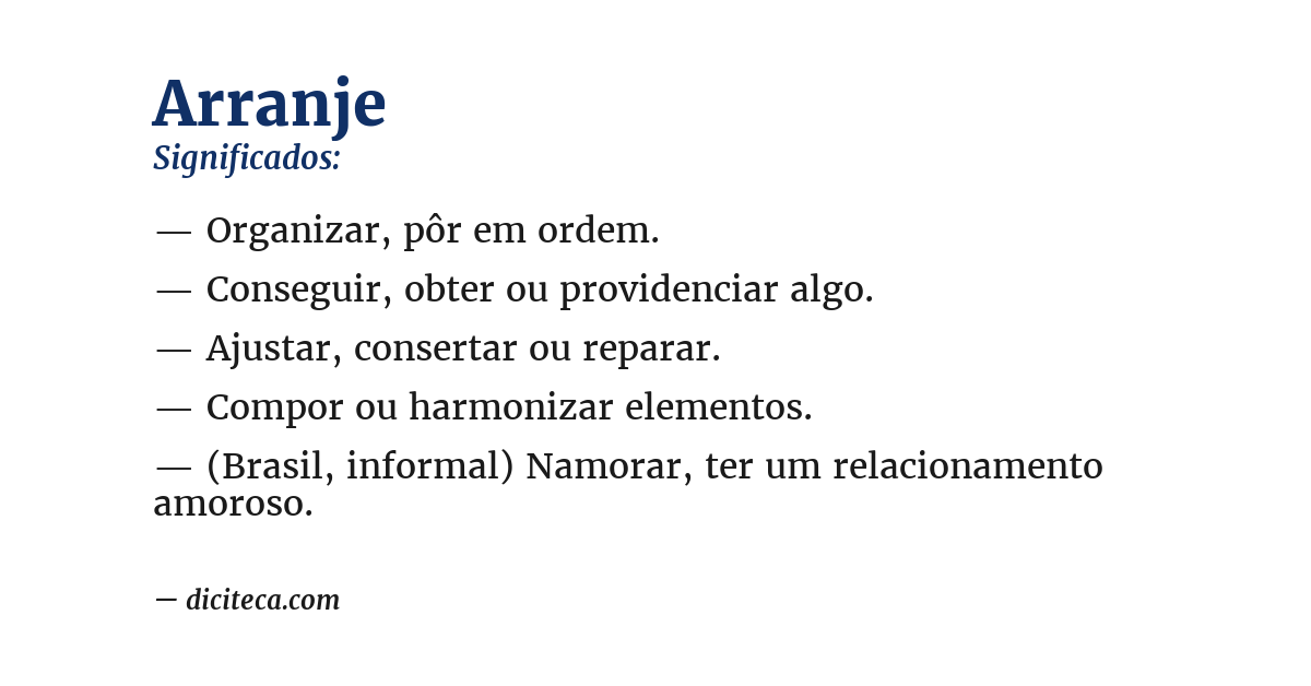 Significado de arranje