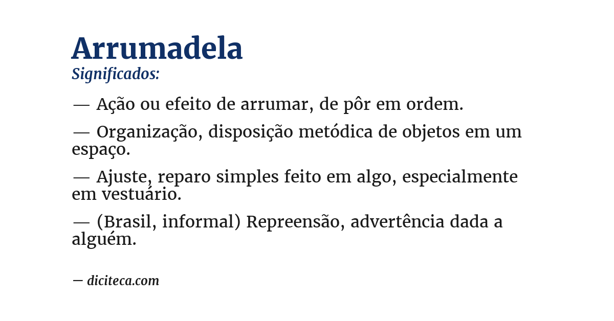 Significado de arrumadela