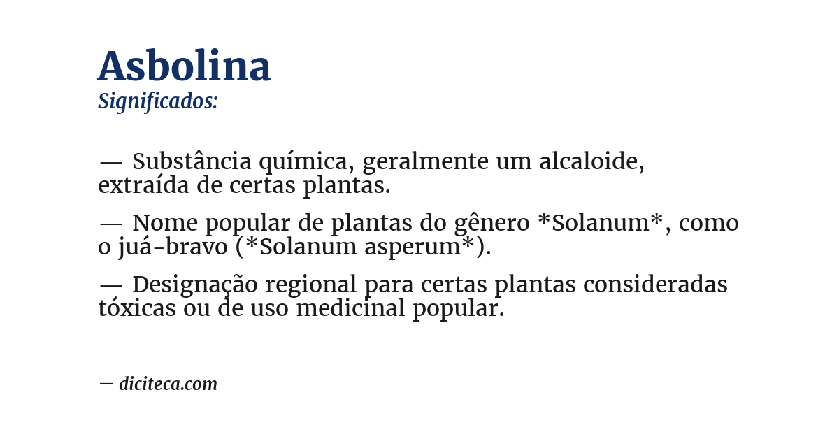 Significado de asbolina