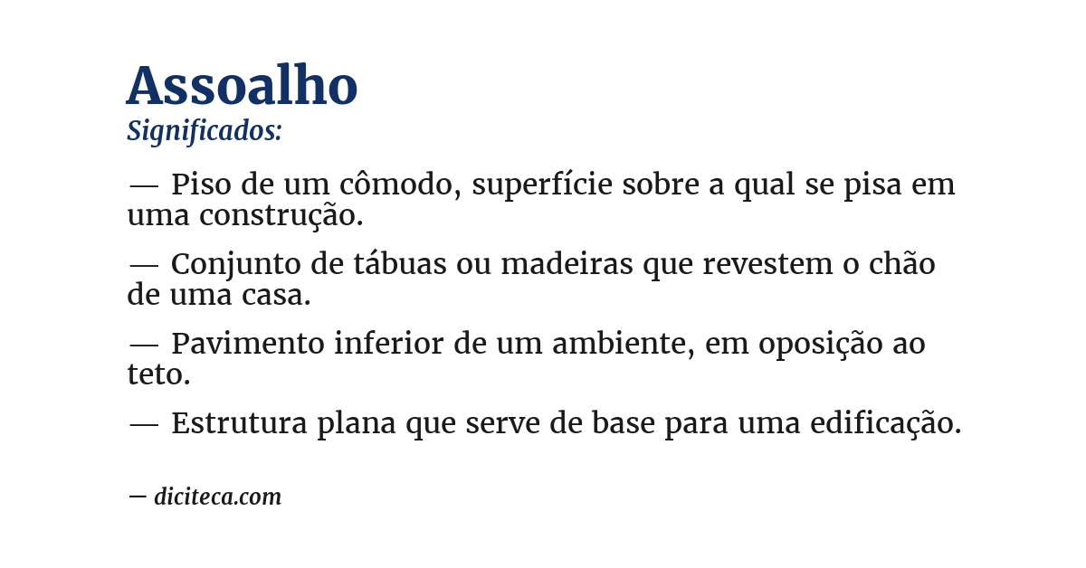 Significado de assoalho
