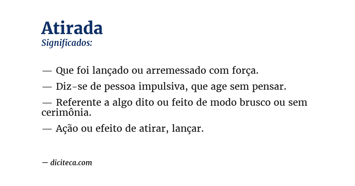 Significado de atirada