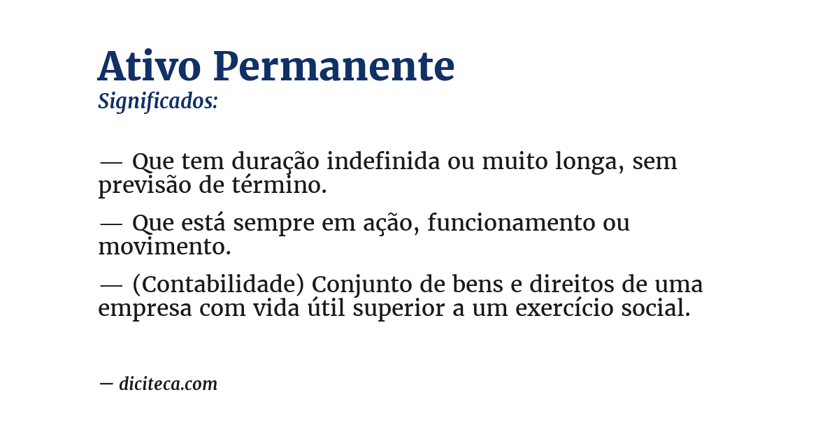 Significado de ativo permanente
