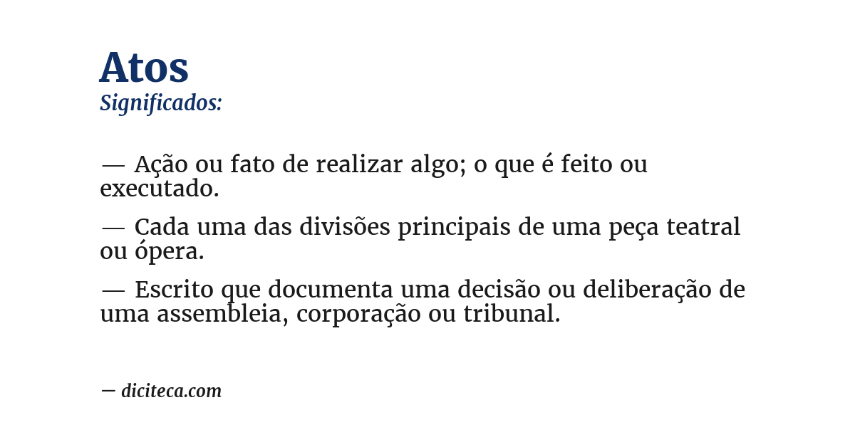 Significado de atos