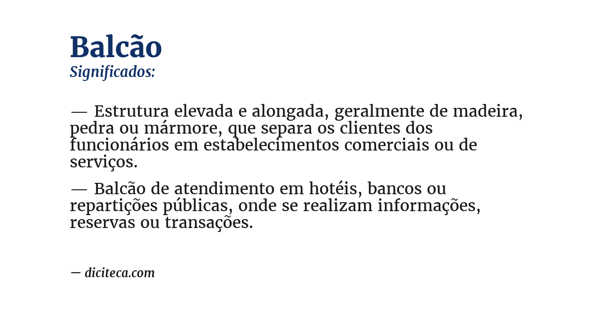 Significado de balcão