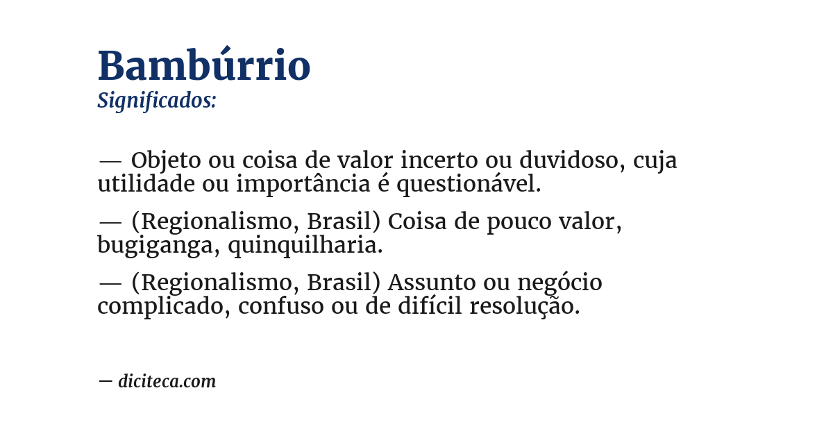 Significado de bambúrrio