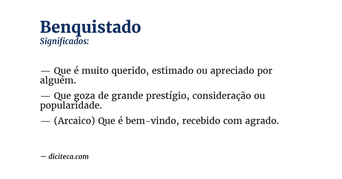 Significado de benquistado