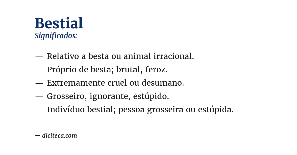 Significado de bestial