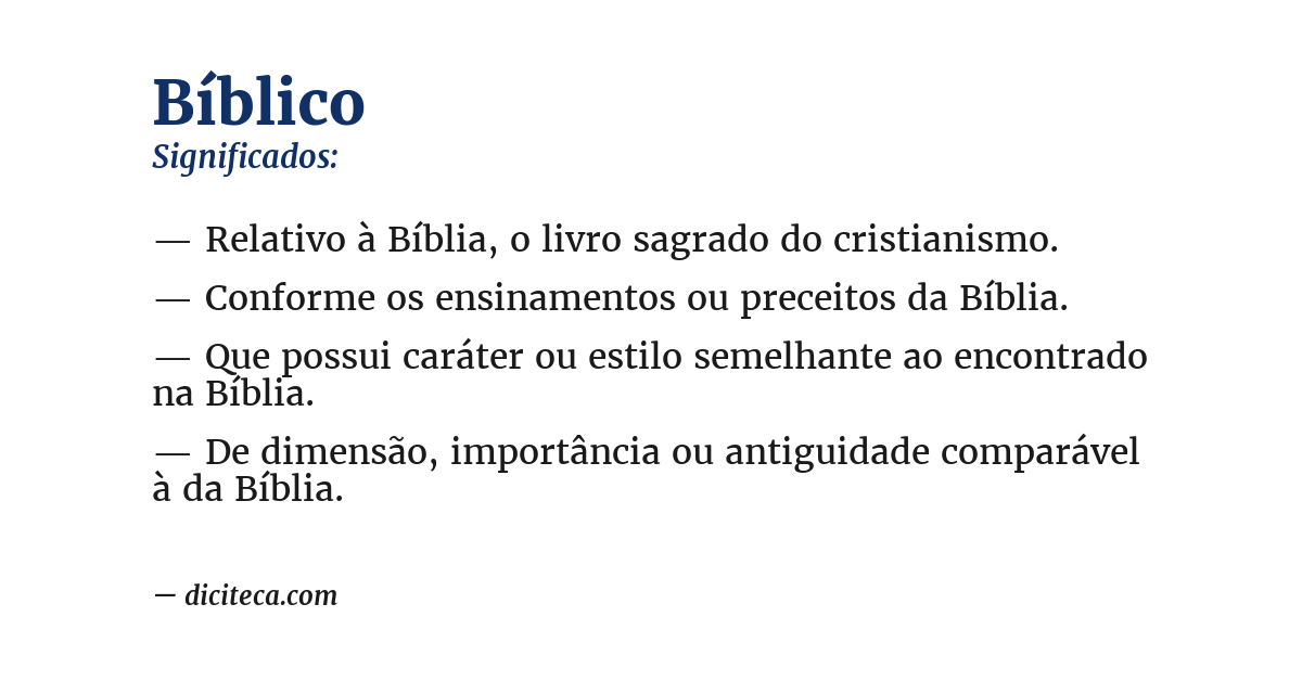 Significado de bíblico