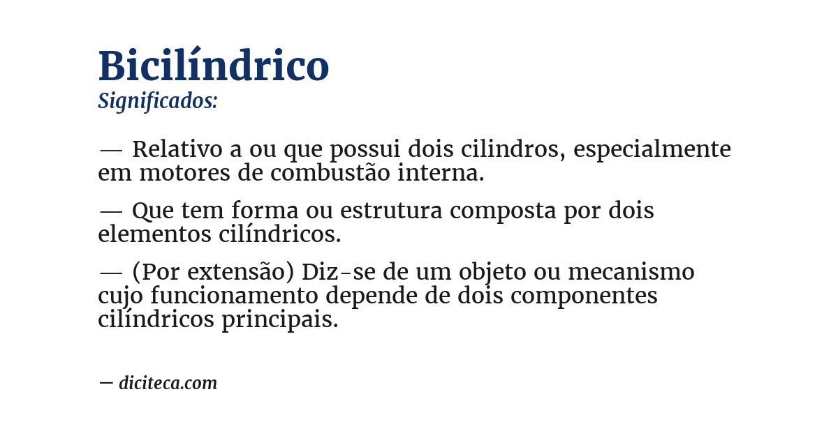 Significado de bicilíndrico