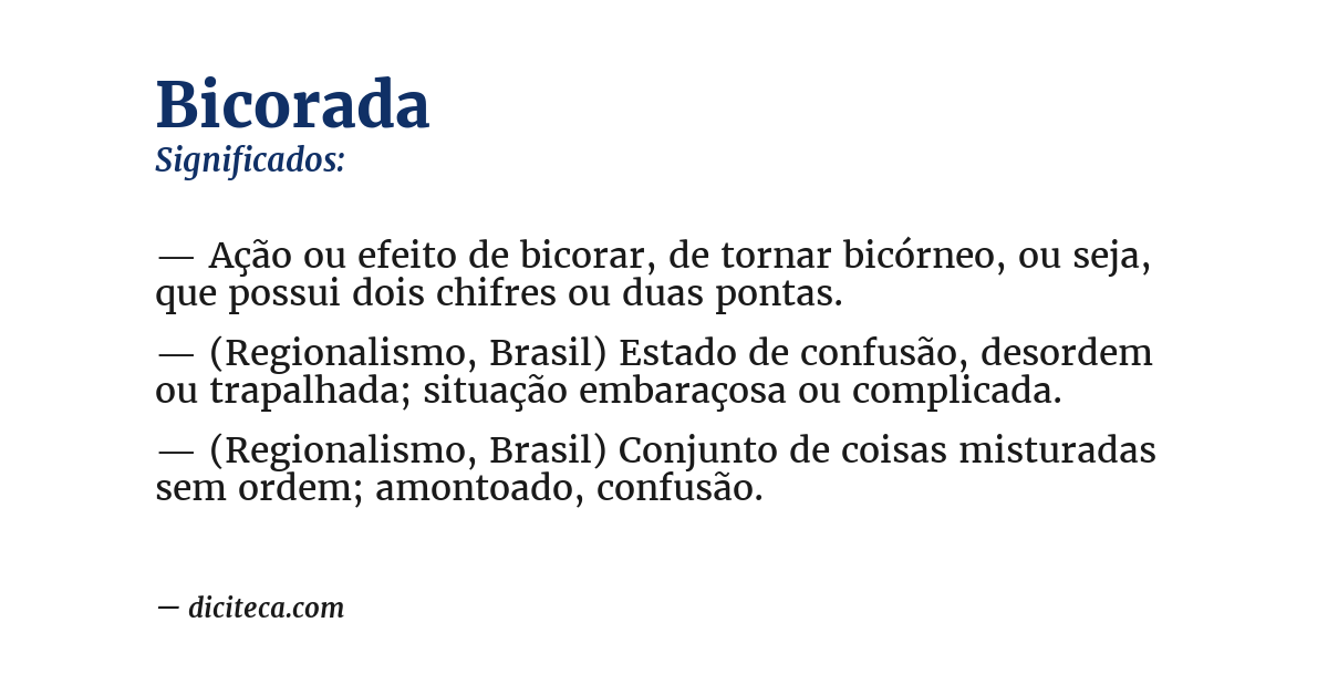 Significado de bicorada