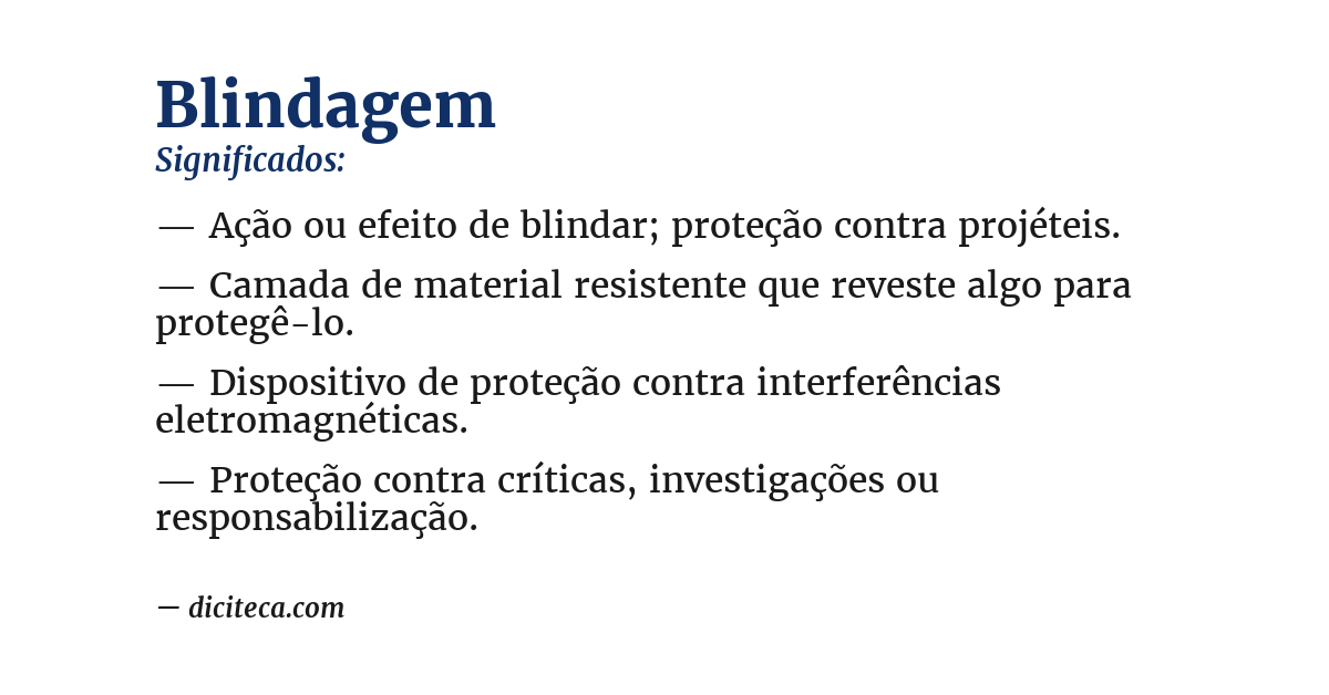 Significado de blindagem