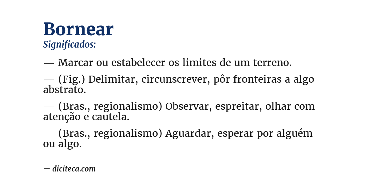Significado de bornear