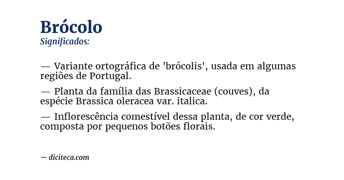 Significado de brócolo