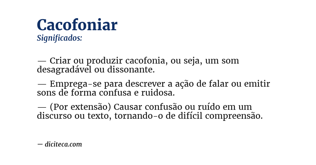 Significado de cacofoniar