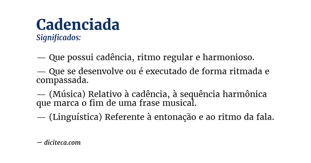 Significado de cadenciada