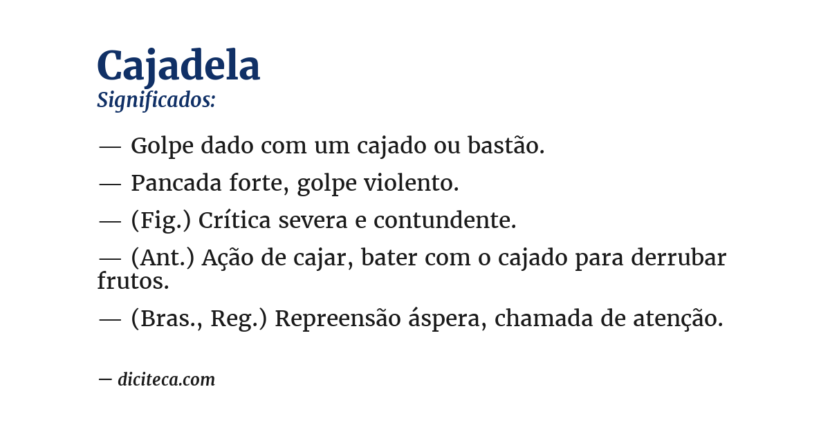 Significado de cajadela