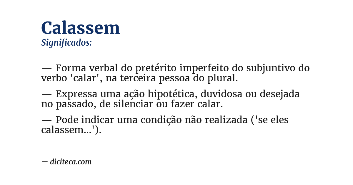 Significado de calassem