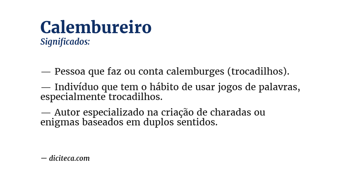 Significado de calembureiro