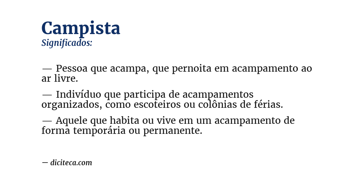 Significado de campista