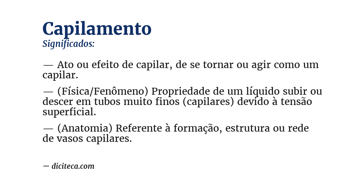 Significado de capilamento