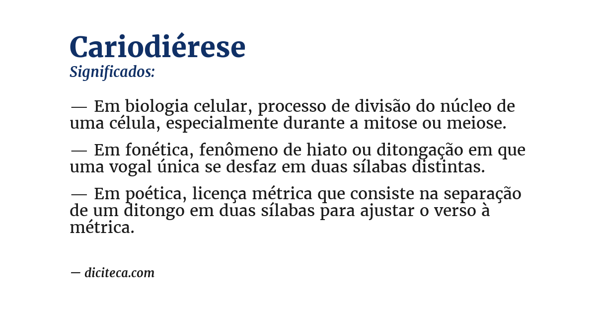 Significado de cariodiérese