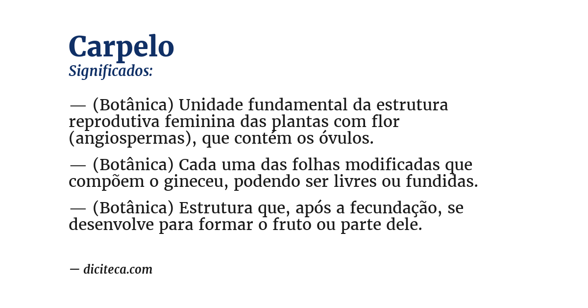Significado de carpelo