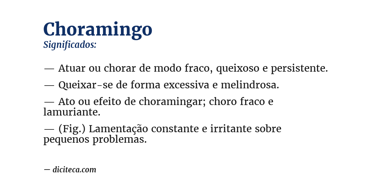 Significado de choramingo