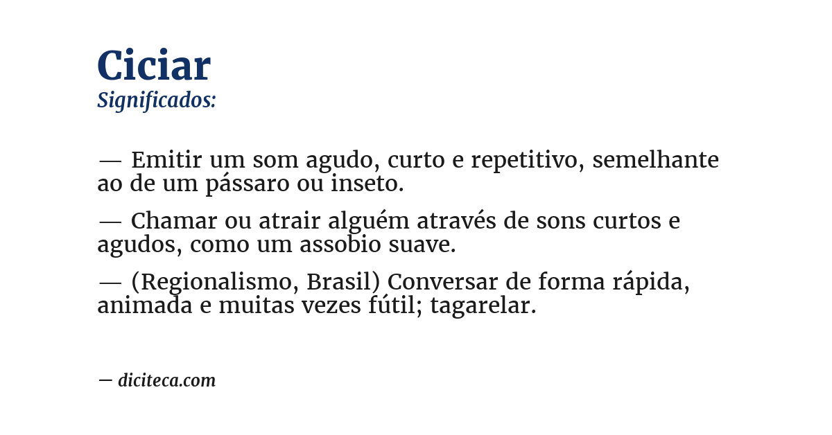 Significado de ciciar