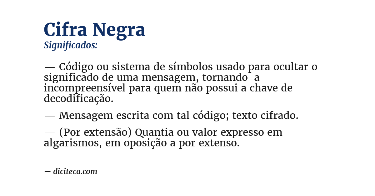 Significado de cifra negra