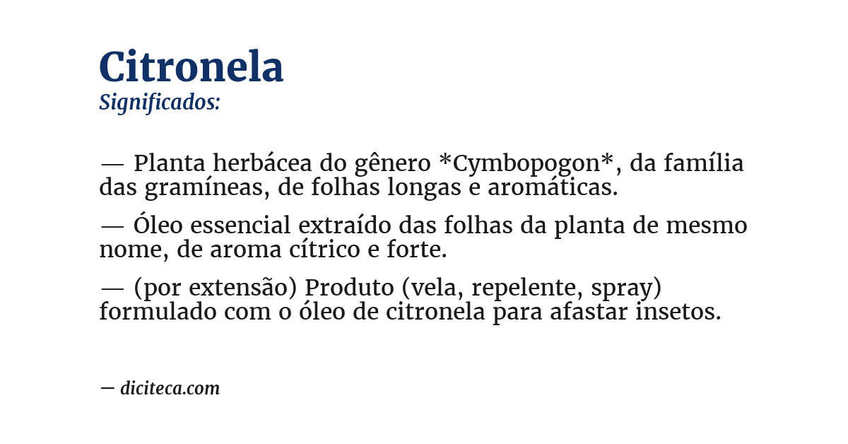Significado de citronela