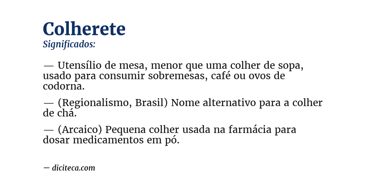 Significado de colherete